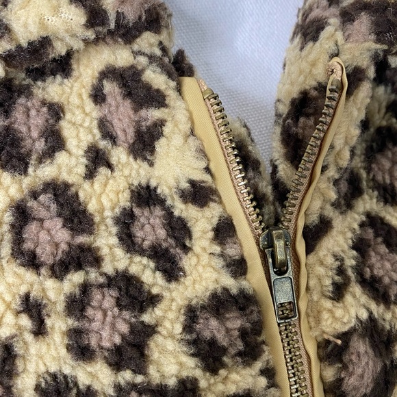 Princess Polly leopard print heavy fleece jacket size M/L - Picture 4 of 5